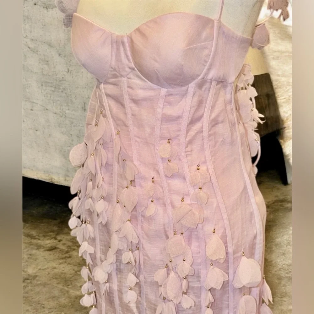 Zimmermann Dawning Petal Linen-Silk Midi-Dress - Picture 6 of 7